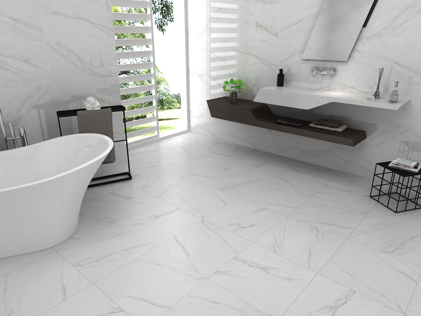 White Cliffs - Matte Porcelain Floor Tile (Price Per 0.99SQM)