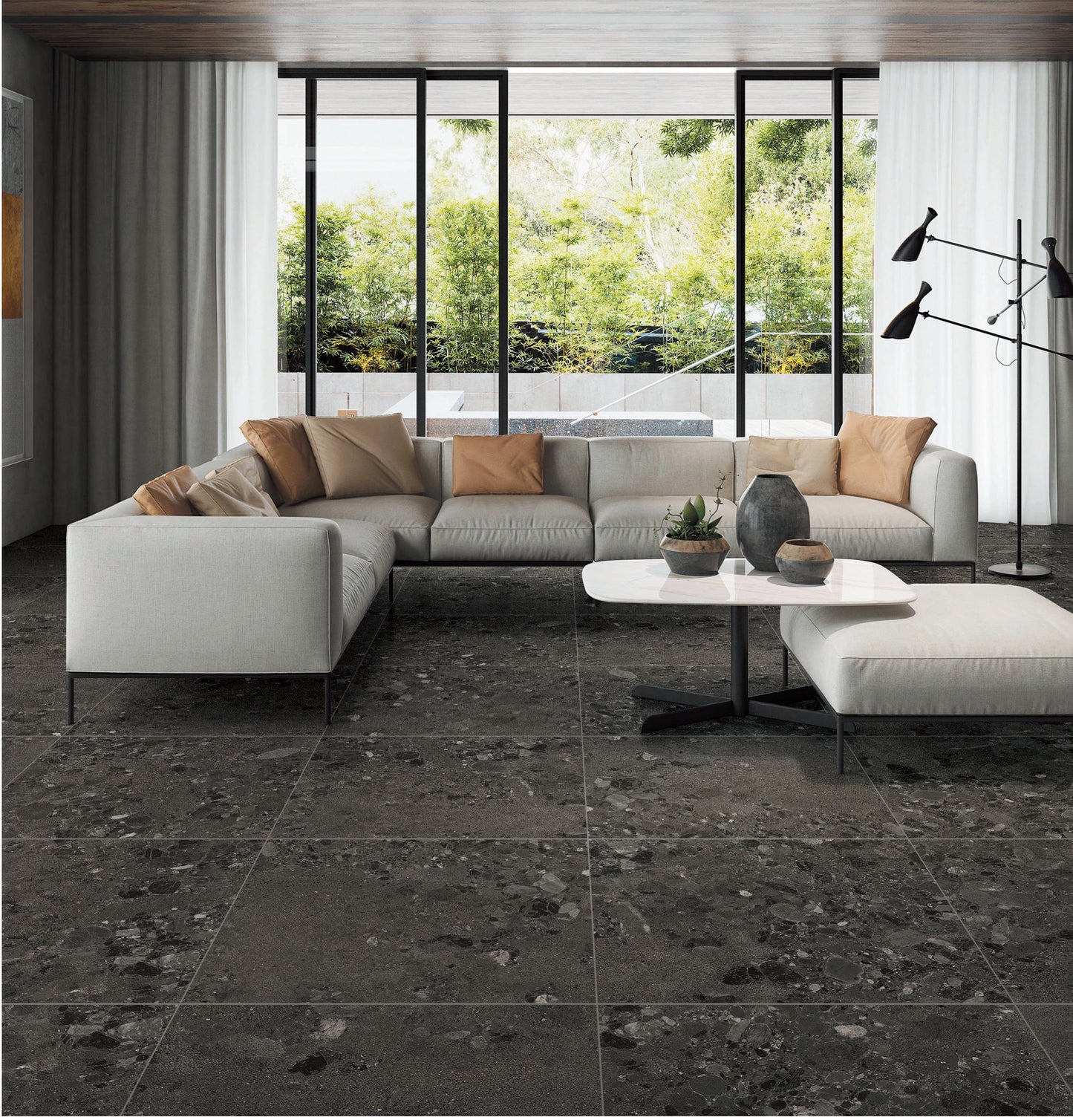 DK. GREY FOREST TERRAZZO POCELAIN MATT FLOOR