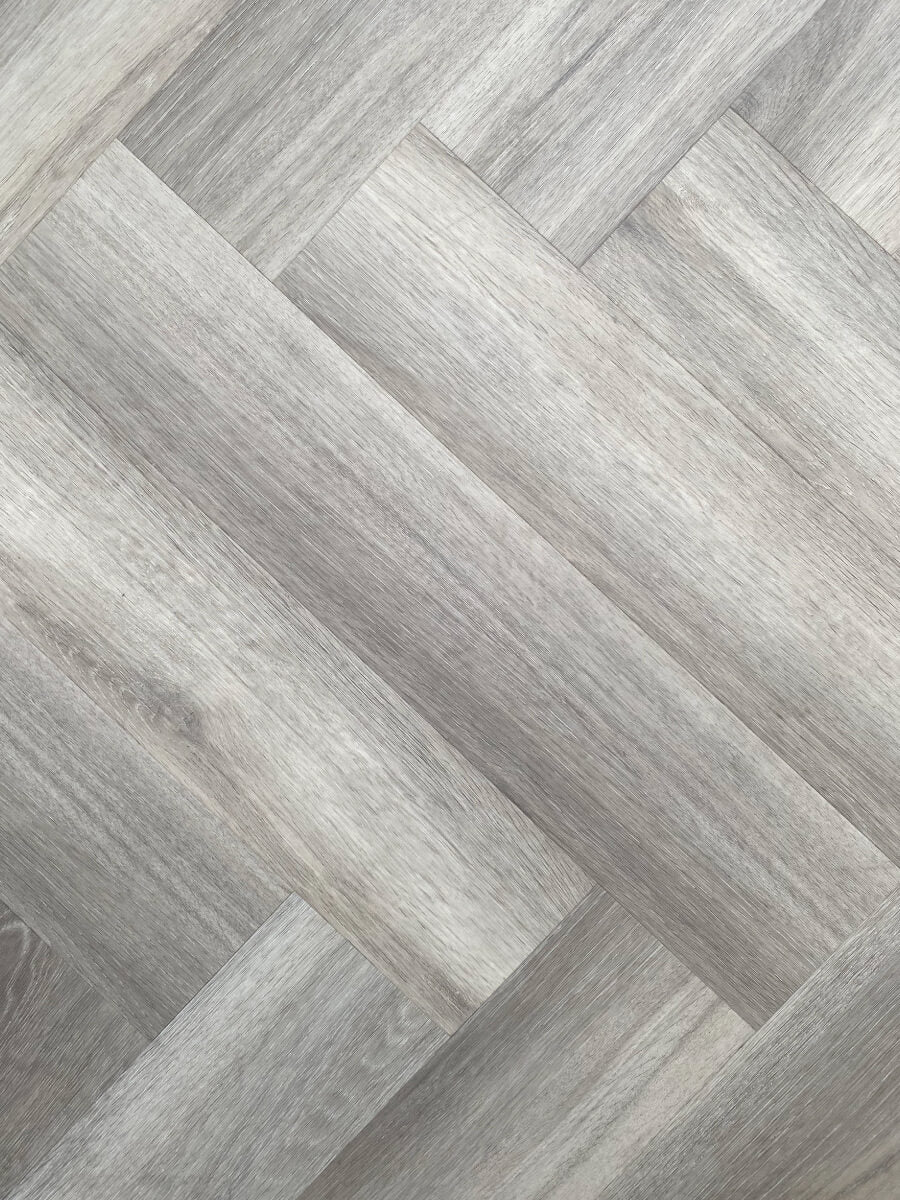 Estate Grey Oak 9MM Herringbone Hybrid Flooring - Obsidian – Hybrid ...